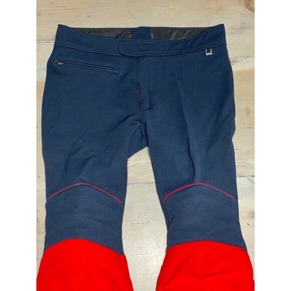 Vintage Roffe Mens Navy Blue W/Red Trim Olympic Ski Pants USA Made - size 36 R - Picture 2 of 12